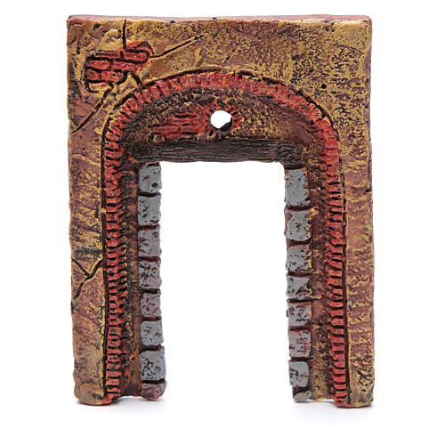 Wall with entrance and cross 15x10 cm for nativity scene 3