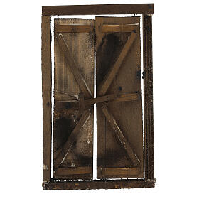 Portón de madera 2 puertas y marco 20x15 cm belén Nápoles