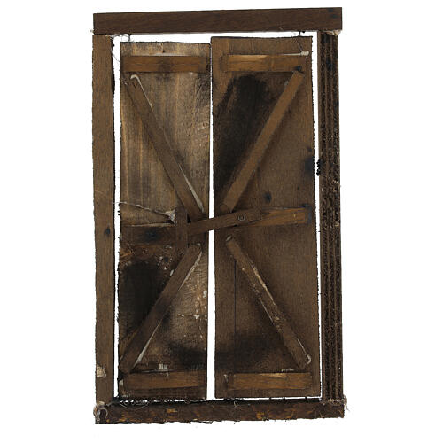 Drzwi wejściowe z drewna 2 skrzydła i futryna 20x15 cm szopka z Neapolu 1