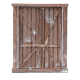 Portón con marco y dos puertas madera 15x15 cm belén Nápoles