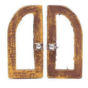 Finestra ad arco  5 cm legno set 2 pz per presepe