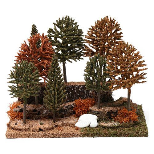 Wood with 8 small trees 20x25x20 cm for Nativity Scene 7-10 cm 1