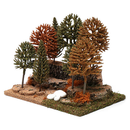 Wood with 8 small trees 20x25x20 cm for Nativity Scene 7-10 cm 2