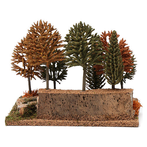 Wood with 8 small trees 20x25x20 cm for Nativity Scene 7-10 cm 4