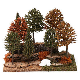 Bosque 8 árvores 20x25x20 cm para presépio 7-10 cm