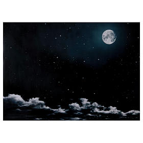 Hintergrund für DIY-Krippe nächtlicher Himmel mit Mond 50x70 cm