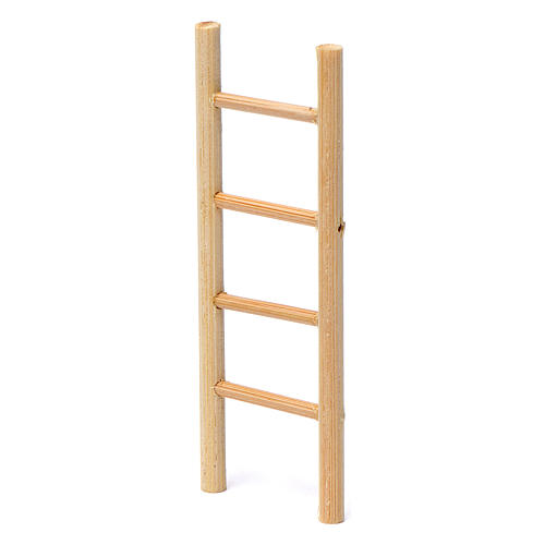 Escada de mão madeira 10x5 cm para presépio com figuras de 8-9 cm de altura média 2