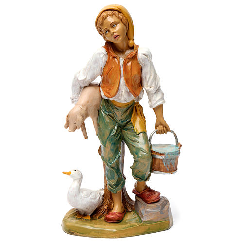 Uomo con maiale 30 cm per presepe 1