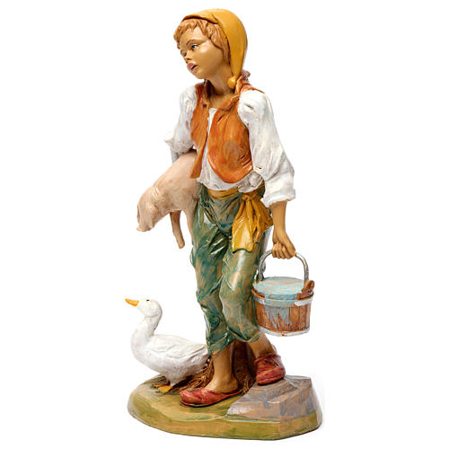 Uomo con maiale 30 cm per presepe 3
