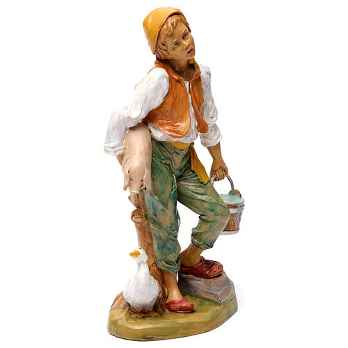 Uomo con maiale 30 cm per presepe 4