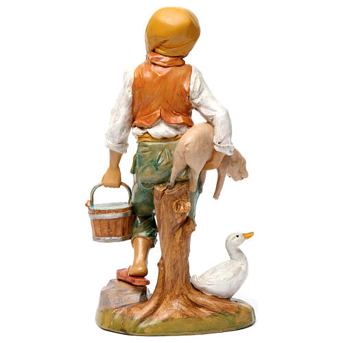 Uomo con maiale 30 cm per presepe 5