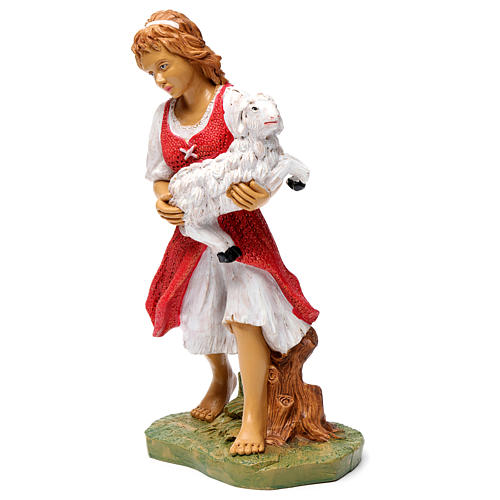 Woman with sheep in her arms 30 cm 3
