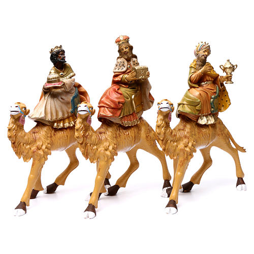 Reyes Magos y camellos 30 cm de altura media 3 piezas 1
