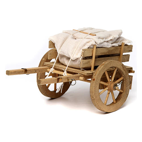 Wooden Wagon with Sacks 10x15x10 cm0x15x10 cm 1