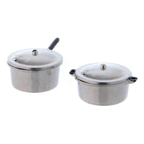 Steel pots with lid with diameter 2 cm 1