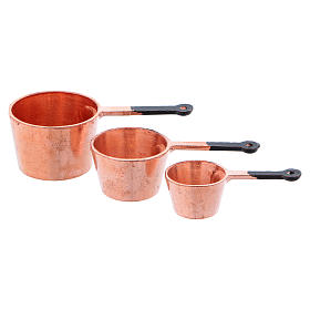 Copper pots with diameter 2.5/2/1.5 cm