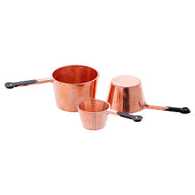Copper pots with diameter 2.5/2/1.5 cm