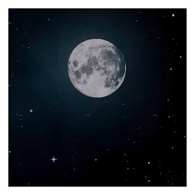 Céu noturno com lua em papel 70x100 cm