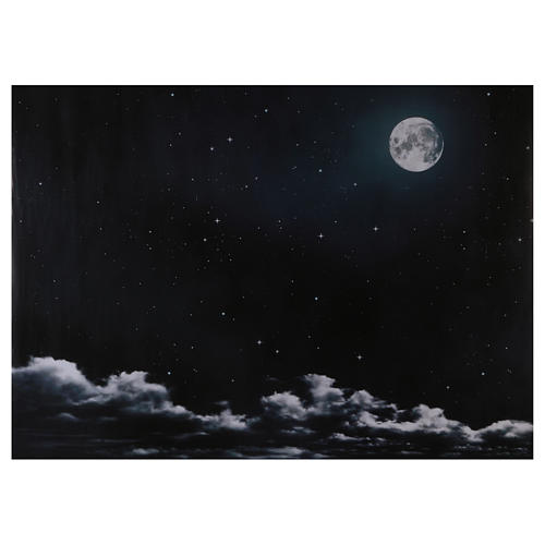 Céu noturno com lua em papel 70x100 cm 1