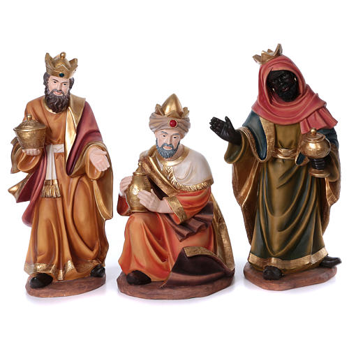 Conjunto três reis magos para presépio em resina 100 cm 1