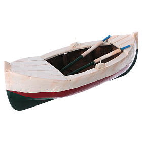 White and blue rowboat for Nativity Scene 10 cm