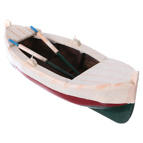 White and blue rowboat for Nativity Scene 10 cm 3
