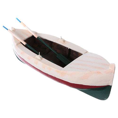 White and blue rowboat for Nativiti Scene 12 cm 3