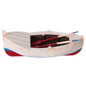 White and red rowboat for Nativity 10 cm