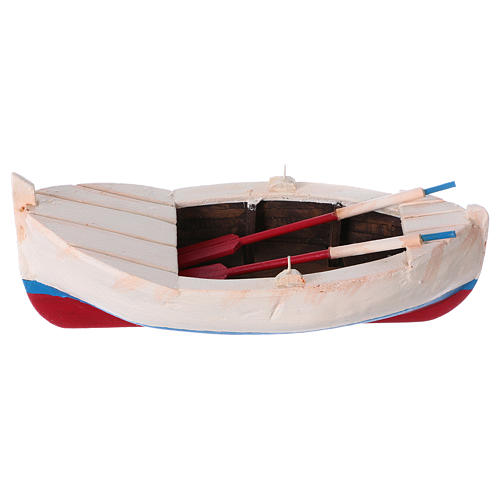 White and red rowboat for Nativity 10 cm 1