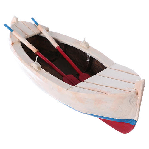 White and red rowboat for Nativity 10 cm 3
