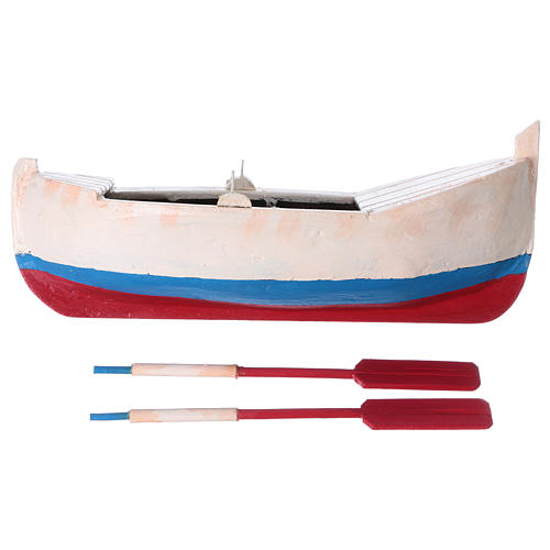 White and red rowboat for Nativity 10 cm 4