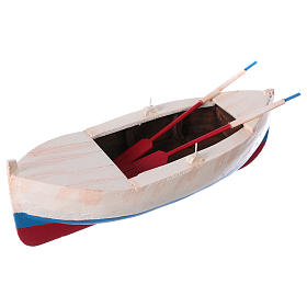 White and red rowboat for Nativity 12 cm