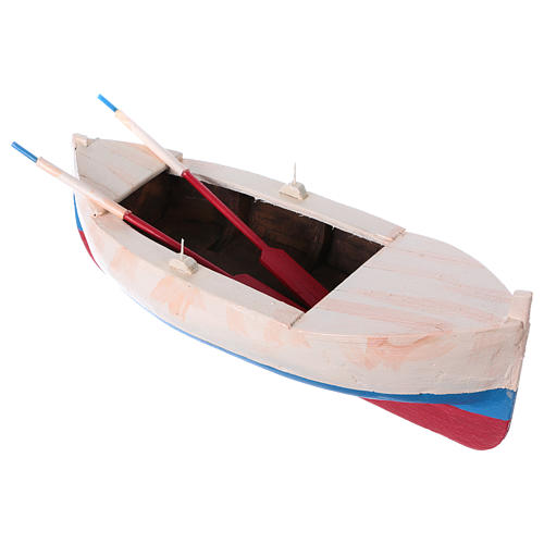 White and red rowboat for Nativity 12 cm 3