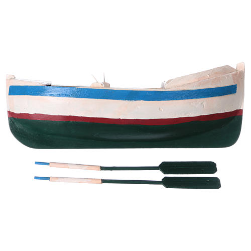 Łódka drewno malowane szopka pasterz 12 cm 4