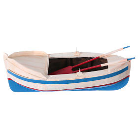 Barca de madeira com remos para presépio com figuras de 12 cm