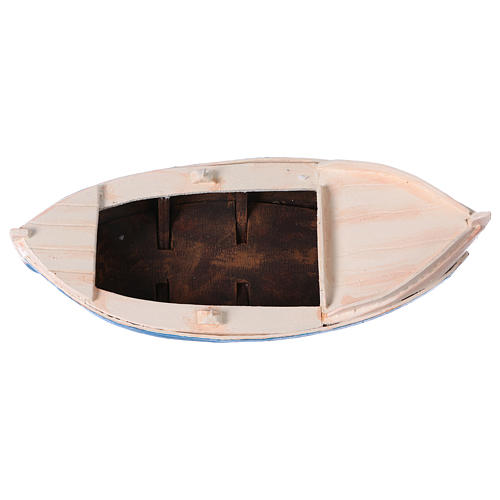 Barca de madeira com remos para presépio com figuras de 12 cm 5