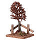Red tree with fence for Nativity scene 15x10x10 cm s2