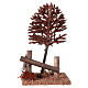 Red tree with fence for Nativity scene 15x10x10 cm s3
