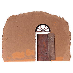 Wall in cork with door for Nativity scene 20x15 cm