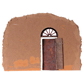 Parete in sughero con portone presepe 20x15 cm