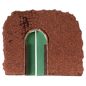 Stone wall with door for Nativity scene 20x15 cm