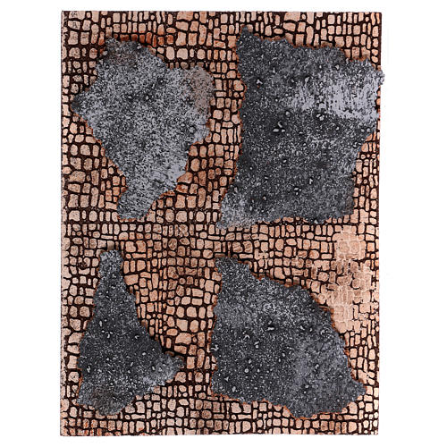 Panel corcho belén pared piedra con revoque 35x25 cm 1