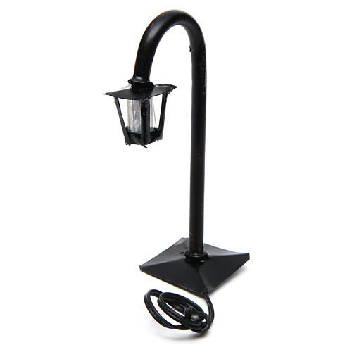 Curved streetlight with lantern real height 11 cm - 12V 2