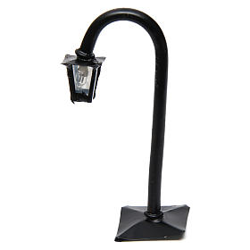 Curved Lamppost with Lantern real h 11 cm - 12V