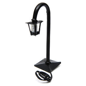 Curved Lamppost with Lantern real h 11 cm - 12V