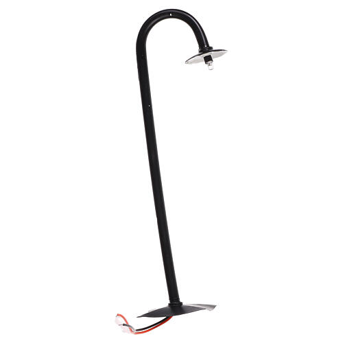 Réverbère de rue courbé ampoule nue h réelle 17 cm crèche Naples - 12V 3