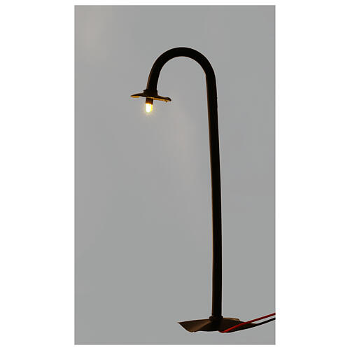 Lampione da strada con piatto h. reale 17 cm presepe Napoli - 12V 2