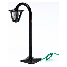 Lampião de rua curvo com lanterna altura real 13 cm presépio Nápoles - 12V