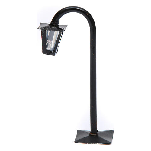 Lampião de rua curvo com lanterna altura real 13 cm presépio Nápoles - 12V 1