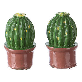 Moss, Trees, Palm trees, Floorings: Vase with a Plant 2 pcs in Resin 3x2x2 cm for nativity